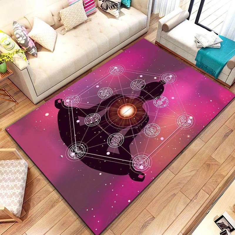 Rainbow 7 Chakra Mandala Bohemia Area Rug,Carpet Rug for Living Room Bedroom Sofa Doormat Decor,Yoga Soft Non-slip Floor  Rugs