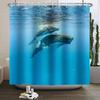 Underwater World Theme Bathroom Shower Curtain Sharks Turtles Jellyfish Decor Waterproof Bathroom Polyester Curtain With Hooks