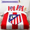 Biancheria da letto con motivo Atletico Madrid, Set piumone Copripiumone Federa Regalo di Compleanno per la Casa (1*copripiumino+2*federe,senza imbottitura)