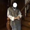Kamizelka damska Plaid Vintage Harajuku stylowa odzież uliczna z dekoltem w kształcie litery V, bez rękawów, swetry studenckie, koreański styl, luźna na co dzień