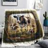 1Pc Cartoon Print Flannel Blanket, High Quality Comfortable for All Seasons, Home Decor, Warmth and Comfort, Perfect for Christmas Birthday Gift