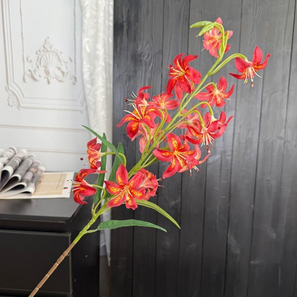 Flame Lily Artificial Flame Lily Floral Arrangement DIY Flower Simulation Flowers Realistic Plastic Wedding Bouquet