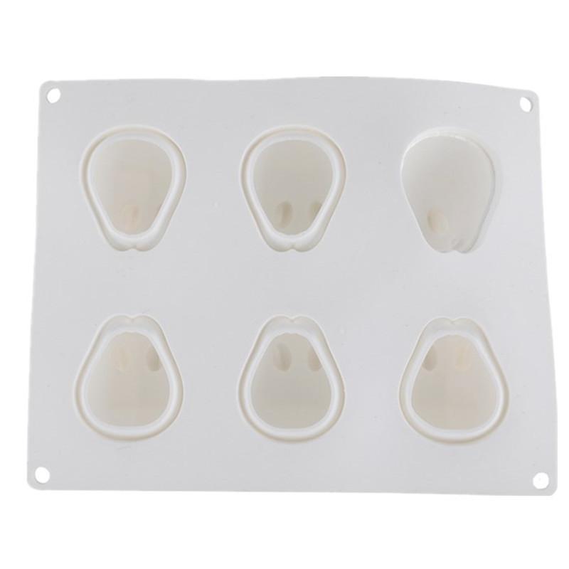 1PC Easter Rabbit Shape 6 Grids Silicone Mousse Cake Mold Soap Making Tools Pastry Baking Molds Form for Plaster DIY