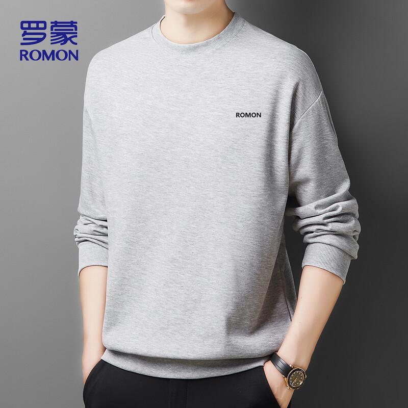 ROMON Men's Casual Round Neck Long Sleeve Sweatshirt