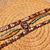 Bohemian style natural imperial stone three-layer hand-woven bracelet, vintage design, suitable for everyday wear, vacations, travel, or as a gift.