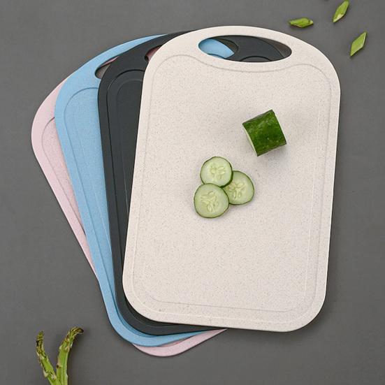 Double-Sided Cutting Board with Non-Slip Handle Lightweight Plastic Chopping Board Dormitory Kitchen Essentials for Fruit Meat