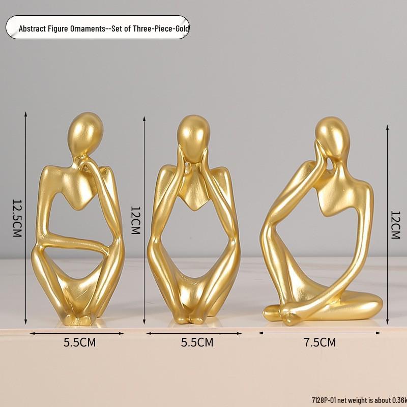 Golden Light Luxury Resin Handicrafts Collection: Ornaments for Office, Living Room, Wine & TV Cabinets