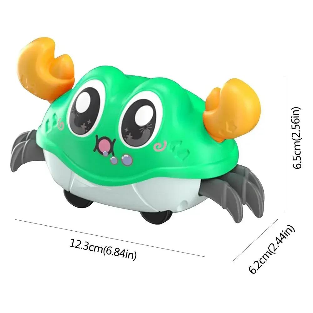 Raczkujący Krab Zabawka do leżenia na brzuszku Sensoryczna Chodząca Tańcząca Zabawka, Podwójna Siła Raczkowania i Chodzenia, Rozwijająca Raczkowanie dla Niemowląt Prezent dla Maluchów