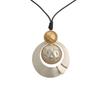 Accessories Popular Geometric Pearl Alloy Necklace Women'S Long Wax Rope Two-Color Sweater Chain