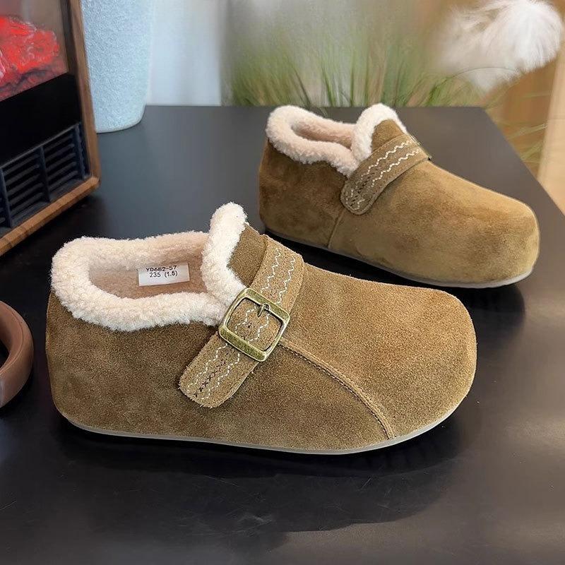 Thick-soled Insole Height-increasing Fleece Full-bag Women's Shoes, New Style Cotton Shoes