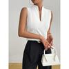 Women's Work Outfits V Neck Sleeveless Blouses Summer Casual Tank Tops Business Office Dressy Striped Shirts