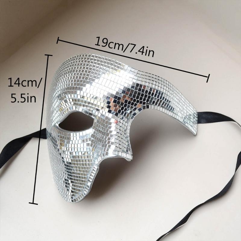 Halbgesichtsmaske mit verstellbarem Schmuck für Maskenbälle, Mottopartys und geheimnisvolle Looks