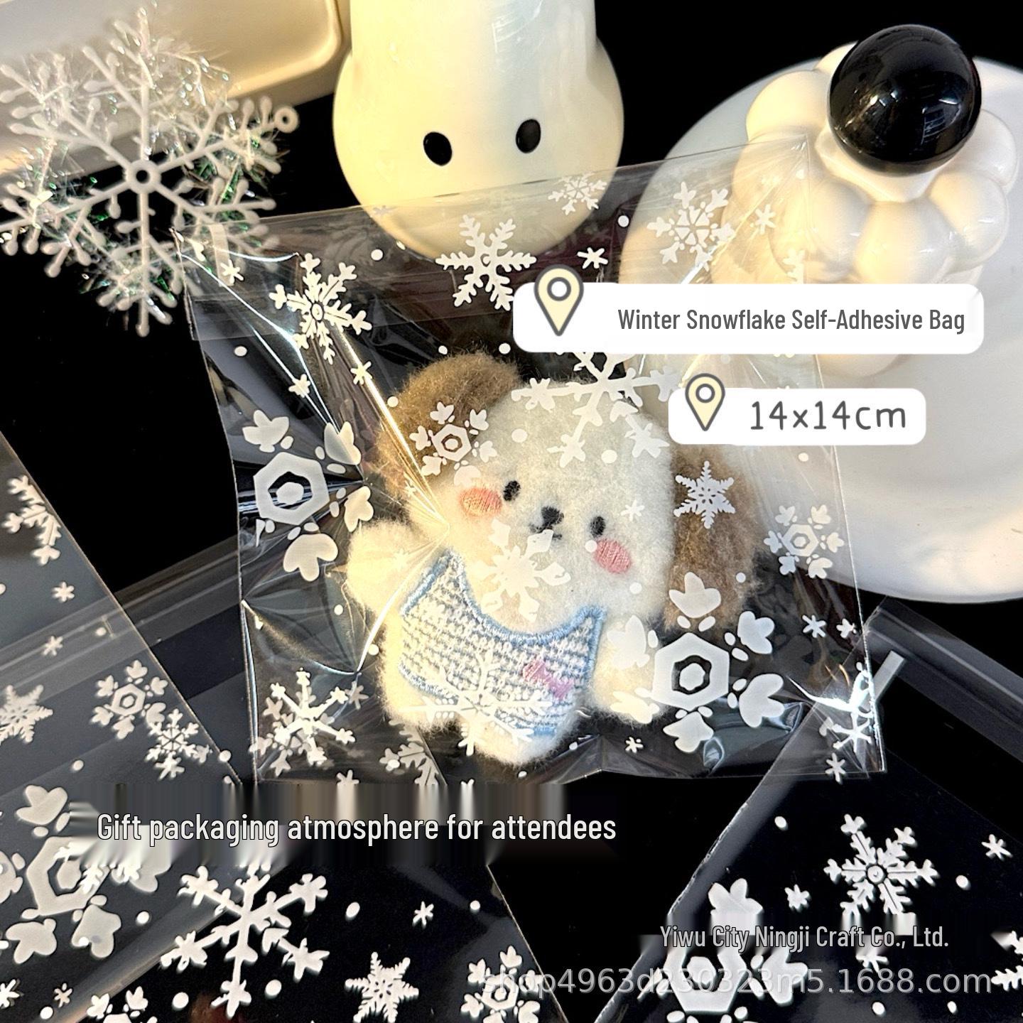 

Winter Snowflake Self-Adhesive OPP Bags for Cards, Gifts, and Candy - Self-Sealing Small Packaging Solution 50 Snowflake Self-Adhesive Bags