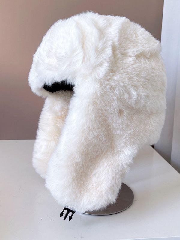 Women's Winter Outdoor Thickened Lei Feng Hat With Faux, Korean Trendy Warm Hat.