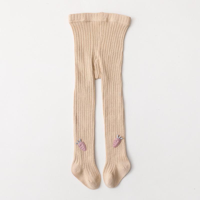 Spring Cartoon Children's Breathable One-piece Leggings Double-needle Tights Infant Plush Doll Cute Baby Tights