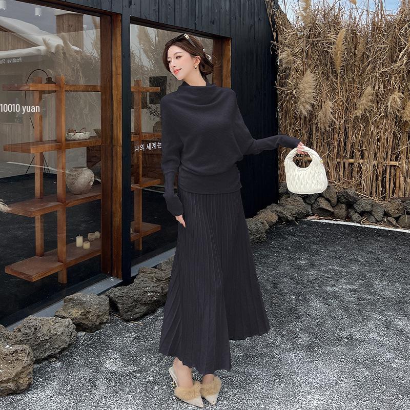 High-Quality Autumn/Winter Knit Sweater Skirt Set for Women