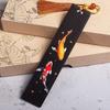 Retro Carving Ebony Bookmark Chinese Style Color Painted Bird Flower Book Clip Pagination Mark Stationery School Office Supplies