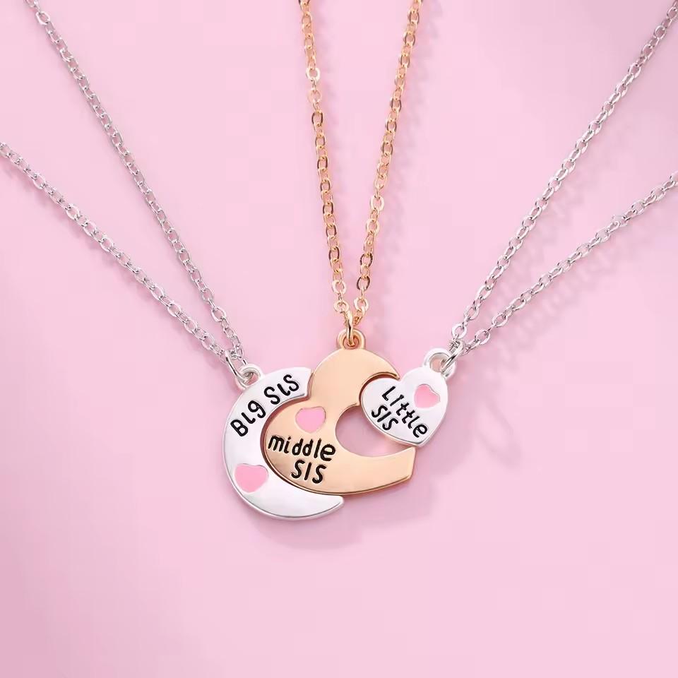 2/3pcs Friendship Necklaces for Women Girls Kawaii Best Friends Mom Daughter Pendant Chain BFF Jewelry Accessories Gifts