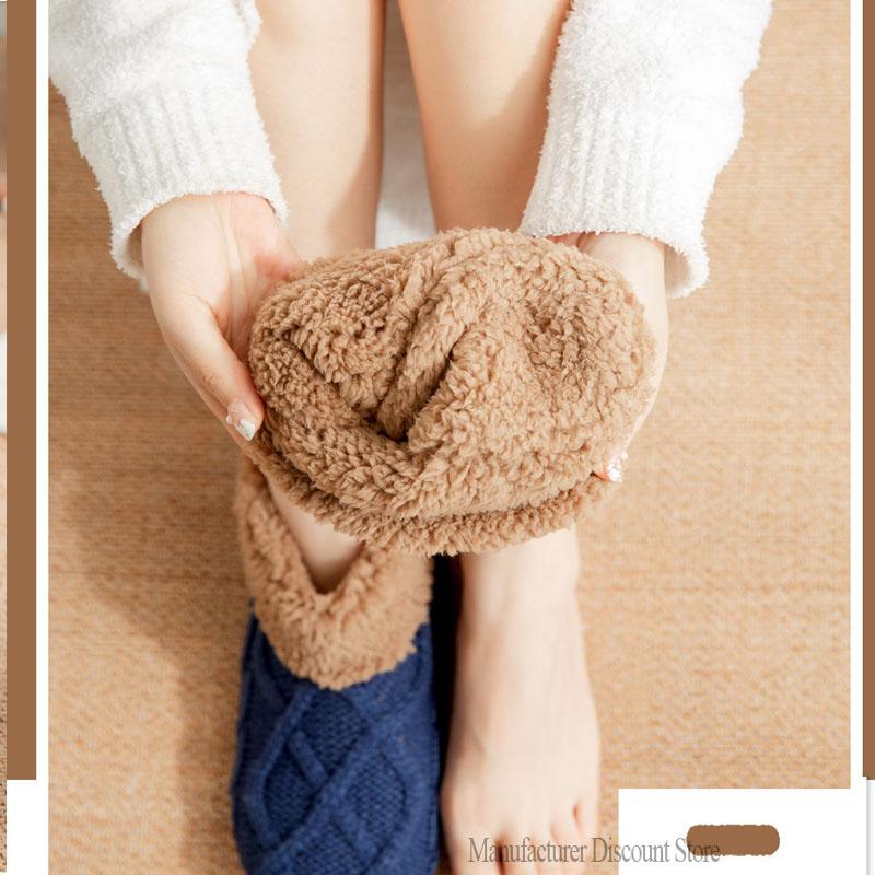New Thermal Fluffy Non-Slip Slipper Socks Winter Warm Men Women Short Cotton Thickened Fleece Home Sleeping Fuzzy Socks