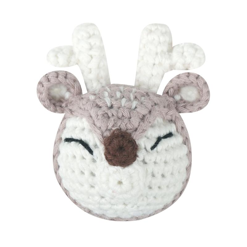 Crochet Bead Animal Rattle Loose Bead for Infant Teether Anti-Drop Pacifier Chain DIY Rattle Accessory Baby Teething Toy