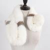 Russian Women Thick Natural Fur Scarf Winter Ladies Warm Real Rabbit Fur Muffler Knit Fluffy Pompoms Genuine Fur Scarves