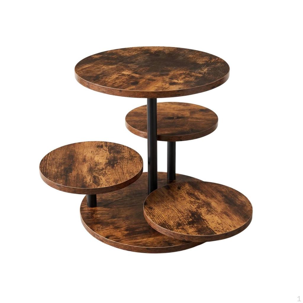 Rotating Display Stand Round Shelves 4tiers Dessert 360Degree Rustic Serving
