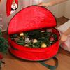 Reusable Christmas Wreath Organizers Round Waterproof Storage Bag With Handles Durable PE Materials For Seasonal Decoration Protections