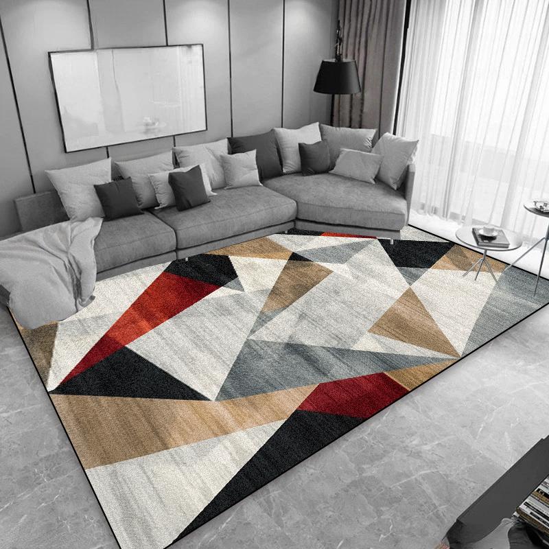 Modern Light Luxury Carpets for Living Room Geometric Sofa Area Rug Large Bedroom Decoration Rugs Non-slip Coffee Tables Mat