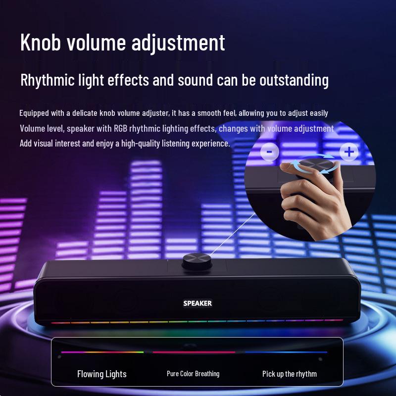 Wireless Bluetooth Soundbar with Heavy Bass & RGB Lighting