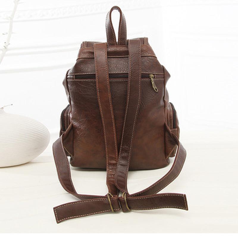 Women's Backpack Hang Bag Belt Buckle More Leisure Backpack Backpack Students Retro Travel Package School Bags