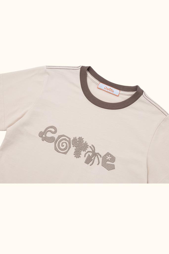 Kkotte Doodle Garden Crop T-Shirt (Cream)