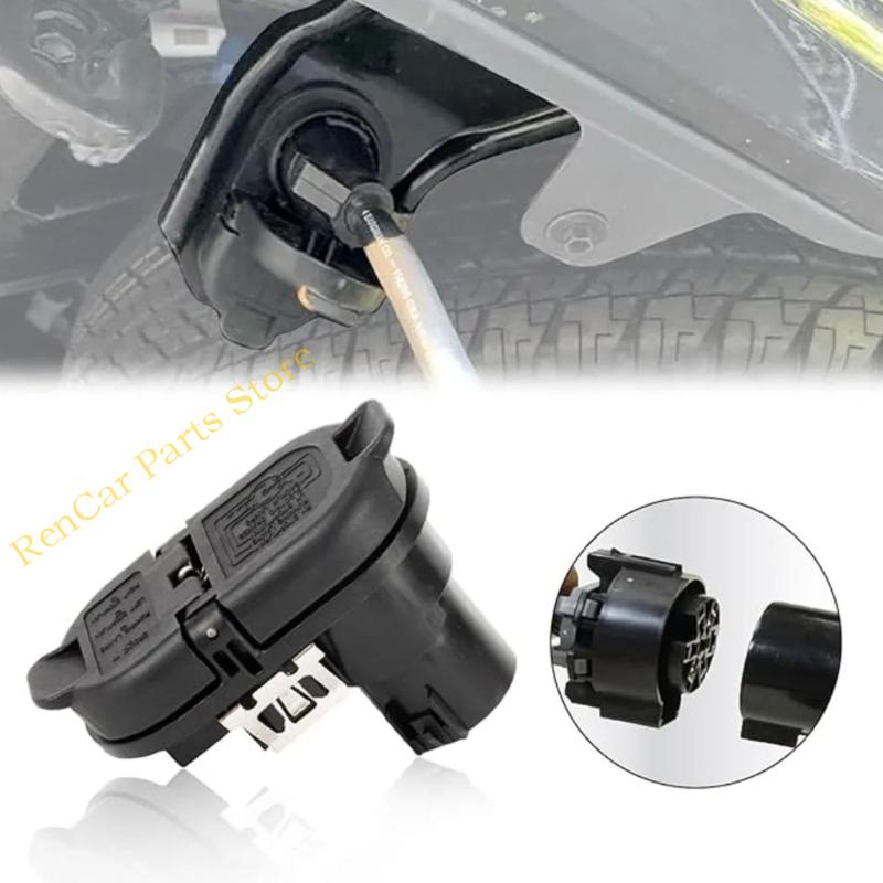 7 Way & 4 Flat US Trailer Wiring Harness with Mounting Bracket for USCAR Socket Pickup Truck