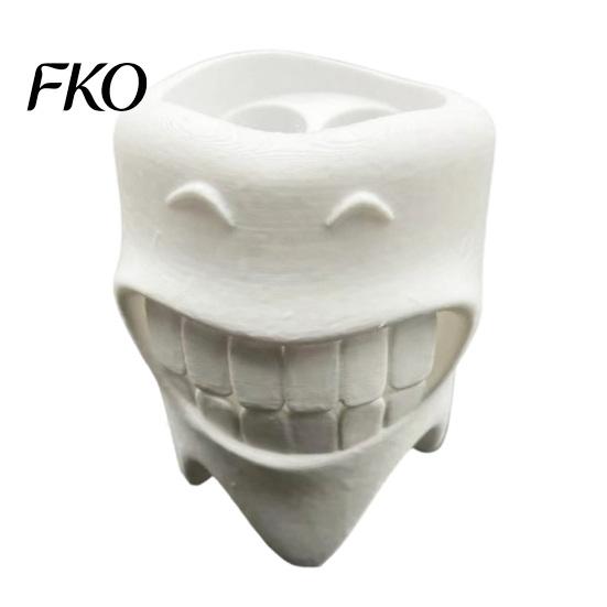 Bathroom Accessory 3D Printed Toothbrush Holder, Artistic Tooth Model Stable Base Minimalist Holder Smiling Stand, Desktop Display Stand for