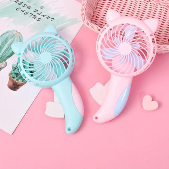 Mini Fan Adorable Shell Portable Pure Energy-saving Plastic Manual Cooling Fan Dorm Supplies