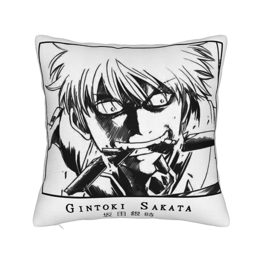 Gintoki Cool Pillowcase Printed Polyester Cushion Cover Gift Gintama Anime Japan Throw Pillow Case Cover Home Drop Shipping 18''