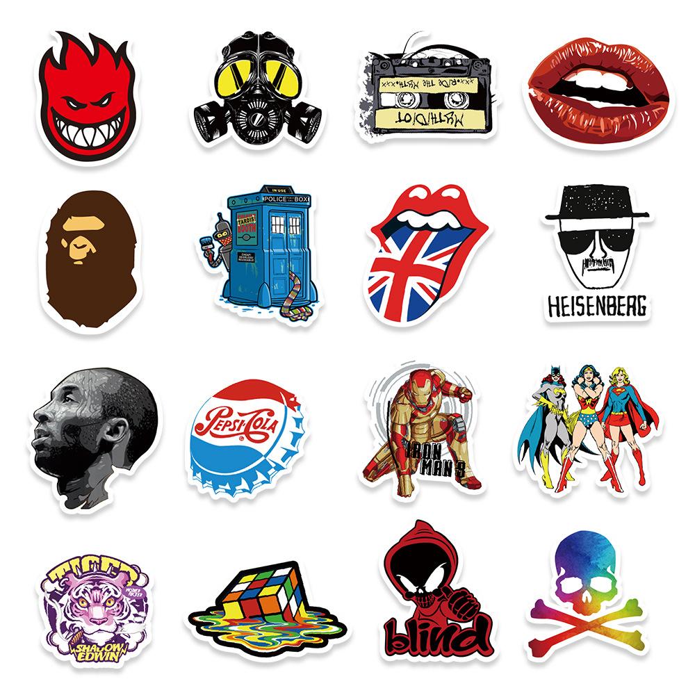 100 Trendy Cards Without Repeating Personalized Graffiti Stickers Car Water Cup Laptop Stickers
