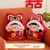 Joyful Newlywed Doll Pair: Elegant Wedding Room Cushions