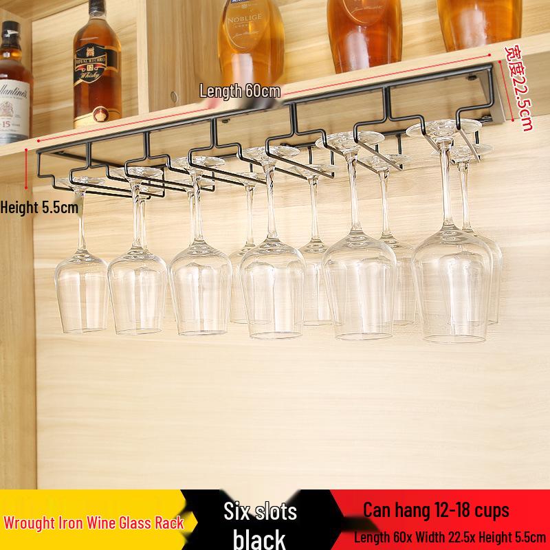 Red Wine Glass Hanging Rack for Stemware Display and Storage