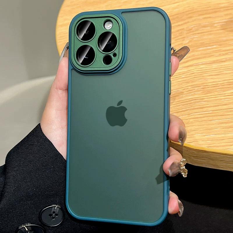 

Модный однотонный защитный чехол для телефона для iPhone 15 Pro Max 14 Pro 13 12 11 Pro Max, прозрачный противоударный матовый жесткий чехол из ПК For iPhone 11Pro Max