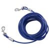 Dog Tie Out Cable Steel Wire Double Head Bite Resistant Outdoor Camping Dog Leash for Small Medium Large Dogs Blue