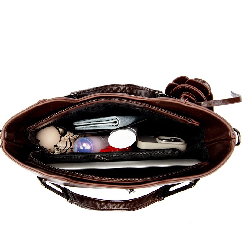 Middle-aged Handbag Mother Bag Women's Soft Leather Shoulder Crossbody Bag