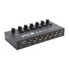 6 Channel Audio Mixer Stereo Line Mixer Metal Shell USB Type C Power Supply for Guitar Bass Keyboard Stage 6.35mm Mono