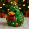 New Resin Christmas Duck Ornament, Handmade Decoration With A Bow, Home Decor Gift Suitable For Children And Friends