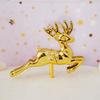 10pcs Christmas Cake Decoration Card Grass Circle Leaves Sika Deer Christmas Tree Gift Package Birthday Baking Dessert Counter Flag