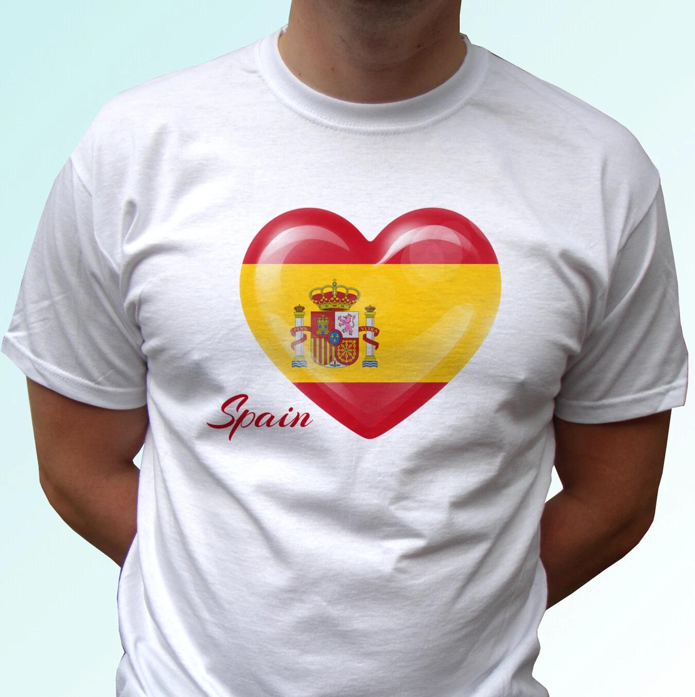 Spain Heart kids boys T-Shirt top flag espana camiseta white tee s s kids sizes 160