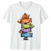 Halloween Pumpkin Sweetcorn Sign Holidays Unisexs T Shirt Unisexs Top Vintage Homme Graphic Comfortable Casual Stretched