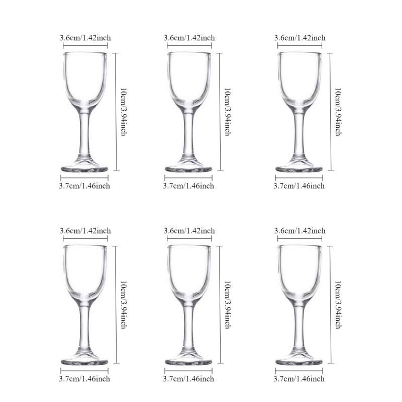 6pcs Household Transparent Wine Glass Spirits
