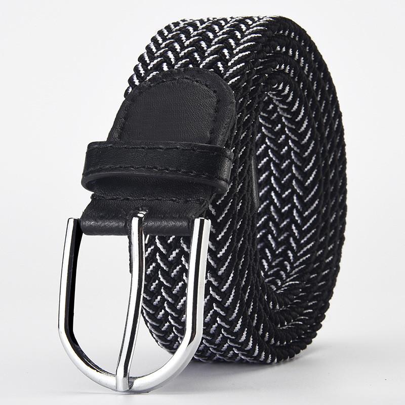 Stylish Woven Stretch Casual Mens Belt With Alloy Buckle For Fashionable Wear