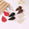 1 Pair Simple Water Drop Pendant Earrings Girl PU Leather Night Party Ear Studs Fashion Jewelry