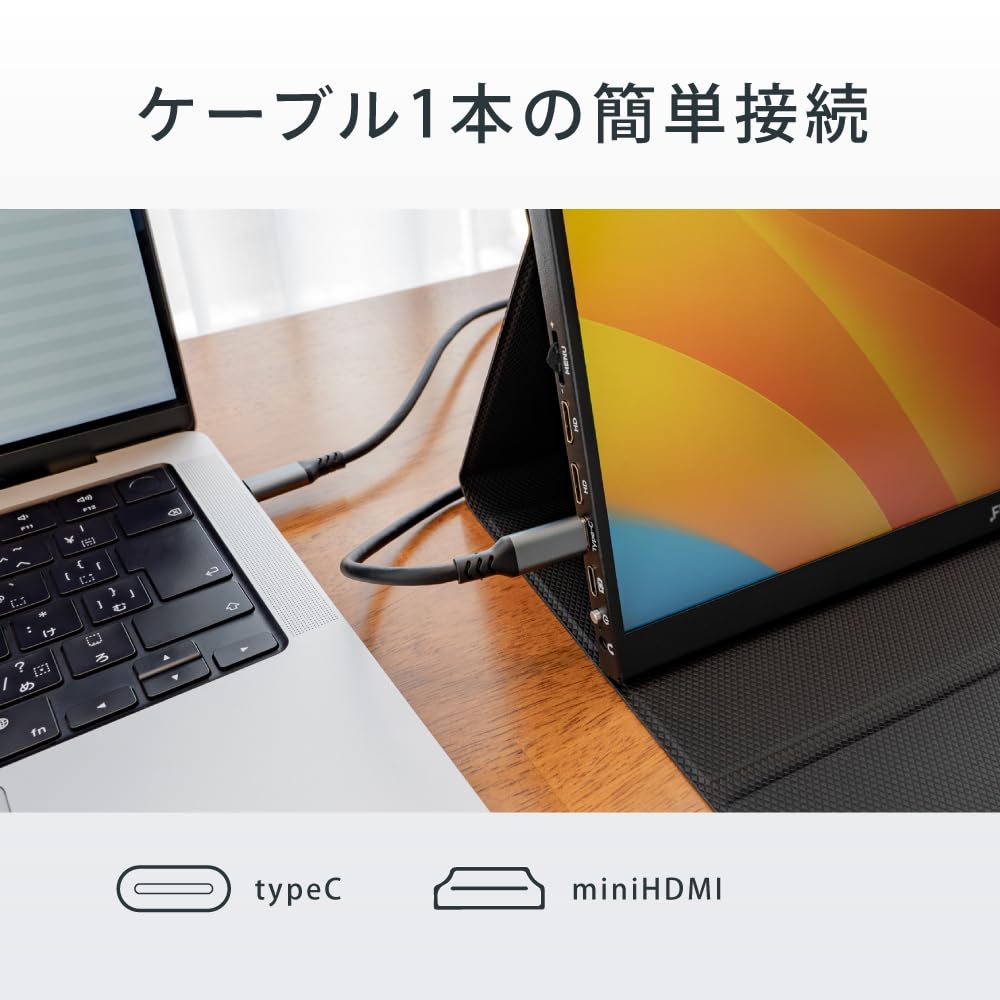 FUNLOGY Mobile Monitor Inches Lightweight and Thin 615g Full HD 1920 X 1080 Dual Display Remote Work Game USB Cable Included Japanese (Monitor/Mobile